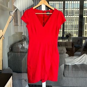 Mauve by Anthropologie red wrap dress